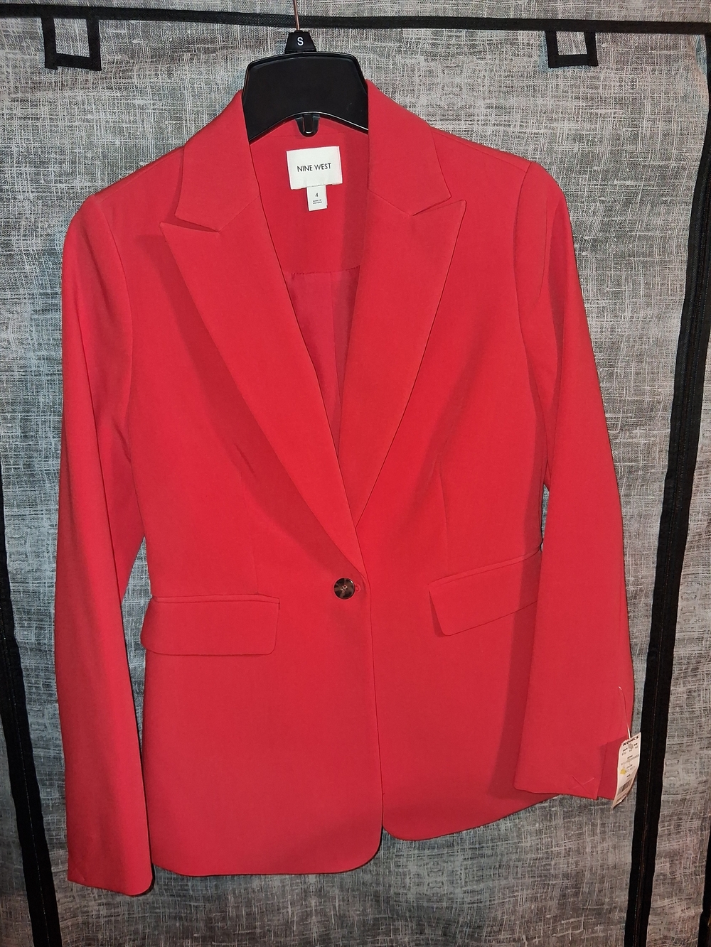 Nine West Bright Red Single-Button Blazer
